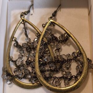 mark. Gold and Black Teardrop Earrings